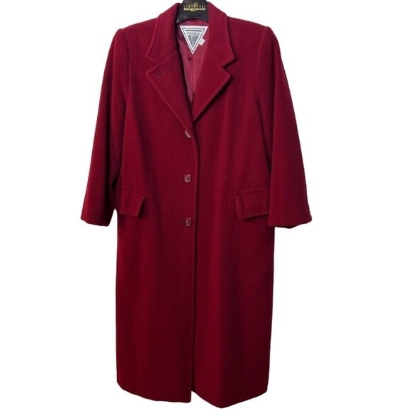 Marvin Richards Jackets & Blazers - Marvin Richards Women's 100% Lambswool Burgundy Winter Coat Size 6P